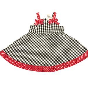 Specialty Baby Black White Gingham Red White Polka Dot Girls Dress 24 Months 24M